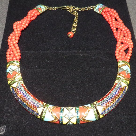 Heidi Daus "Southwest Twist" Crystal and Enamel Beaded Twisted Necklace - Picture 6 of 10